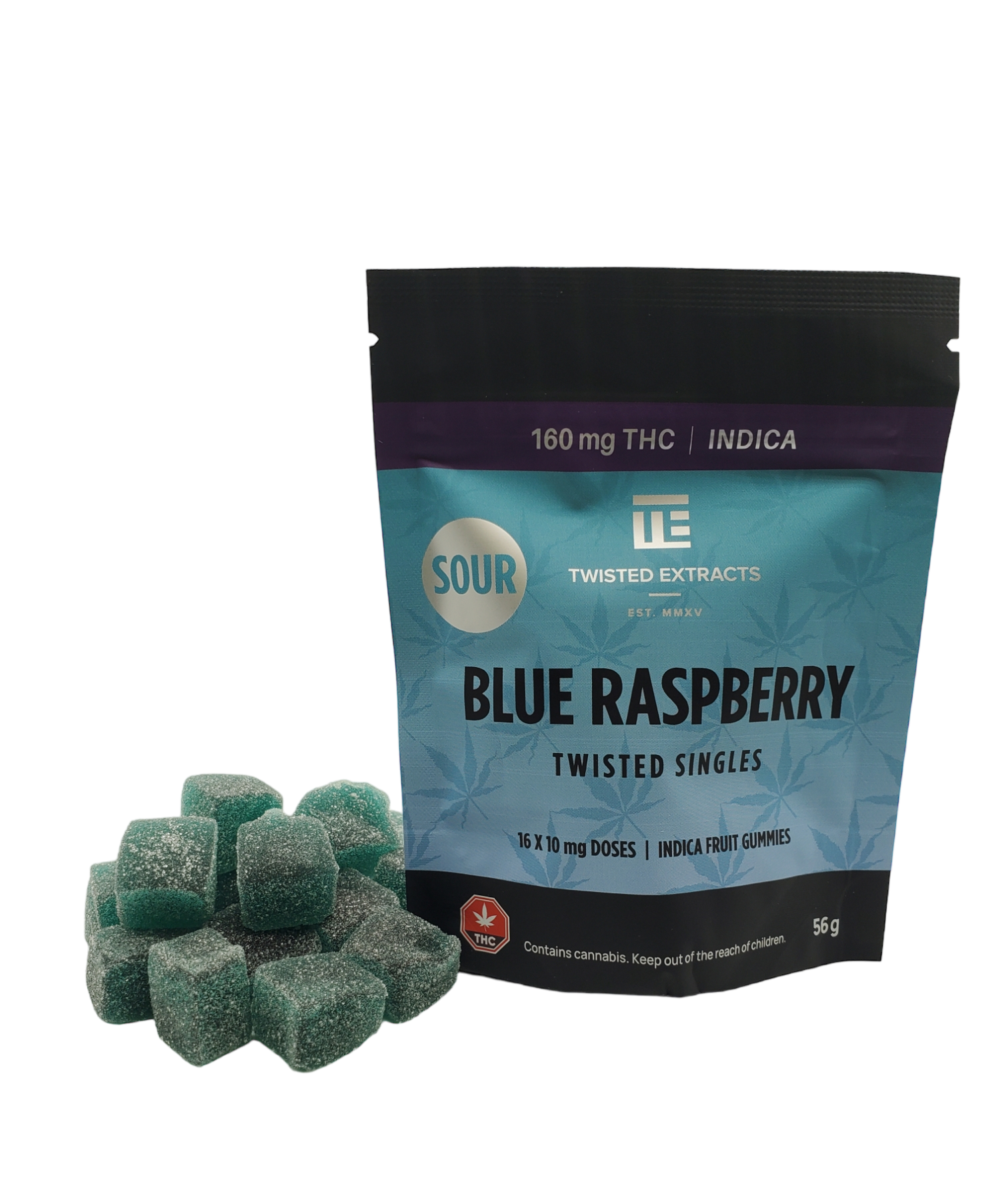 Twisted - Sour Blue Raspberry - 160mg THC - Indica - Healing Hempire